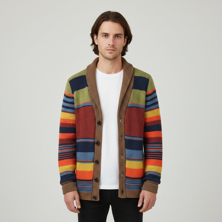 Marius | Striped Shawl Collar Men's Cardigans