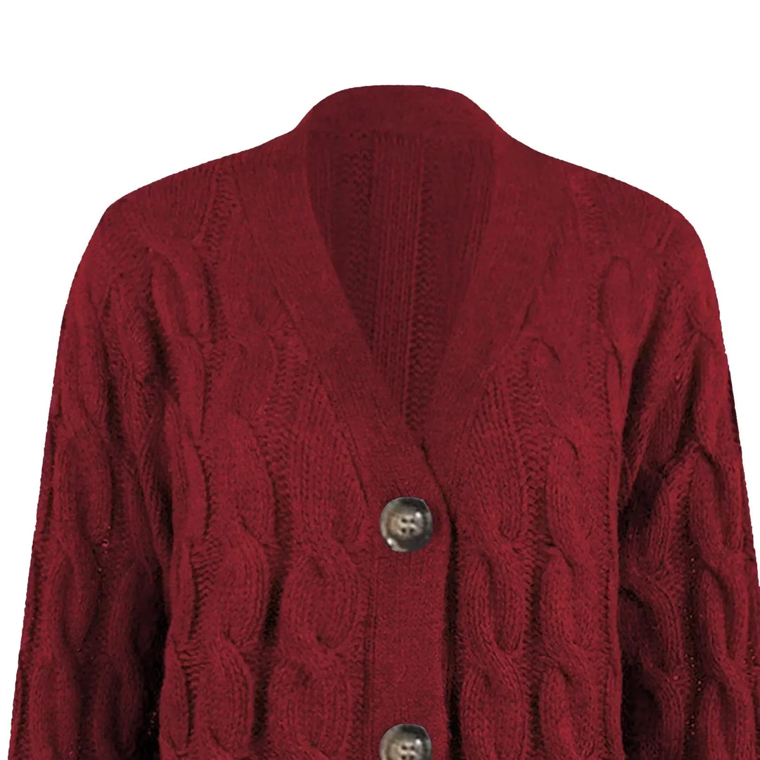 Brennan | Cable Knit Button-Down Pocket Women's Cardigans