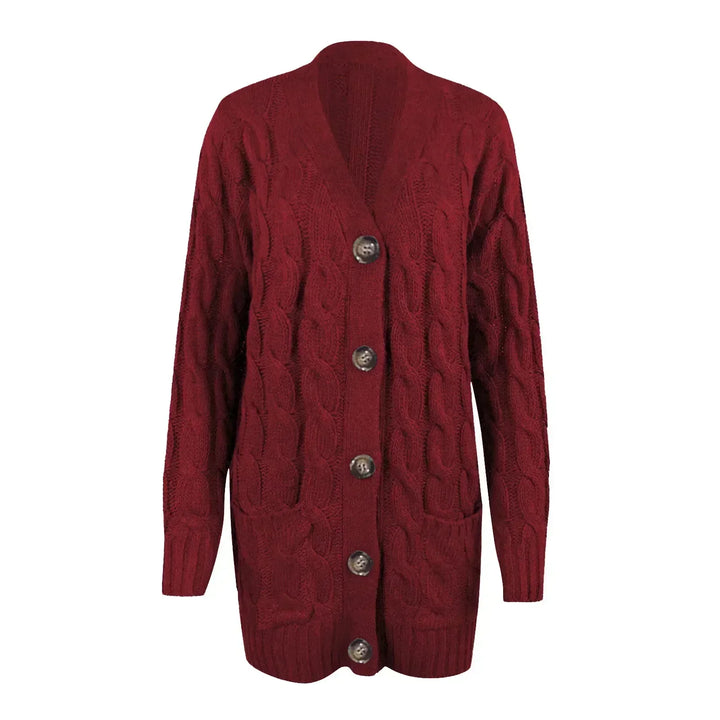 Brennan | Cable Knit Button-Down Pocket Women's Cardigans