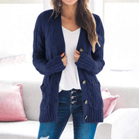 Brennan | Cable Knit Button-Down Pocket Women's Cardigans
