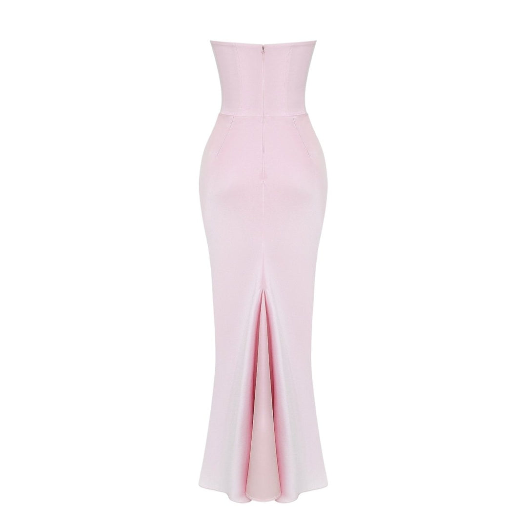 Valentina | One Shoulder Corset Maxi Dress with Draped Skirt