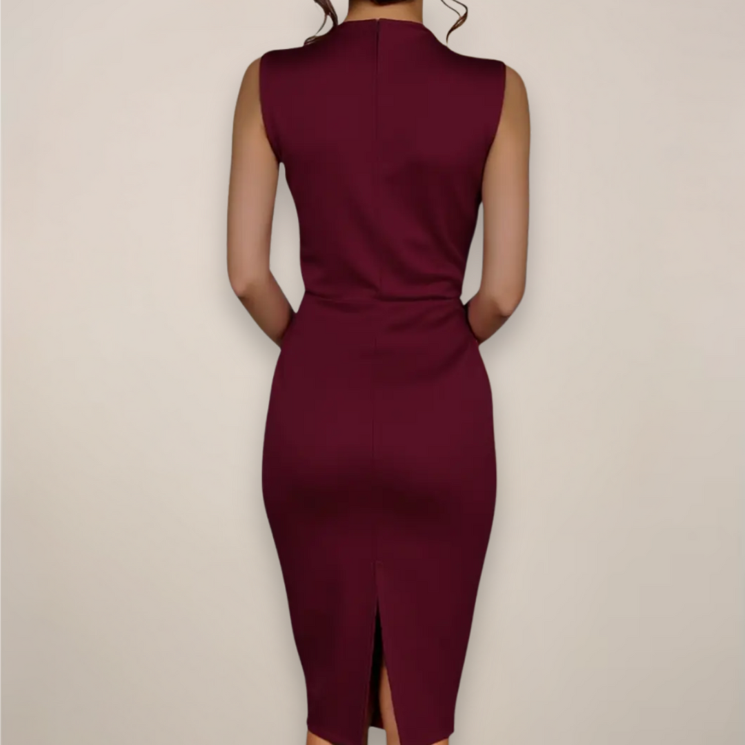 Camille | Bow Neck Sleeveless Ruched Formal Dress