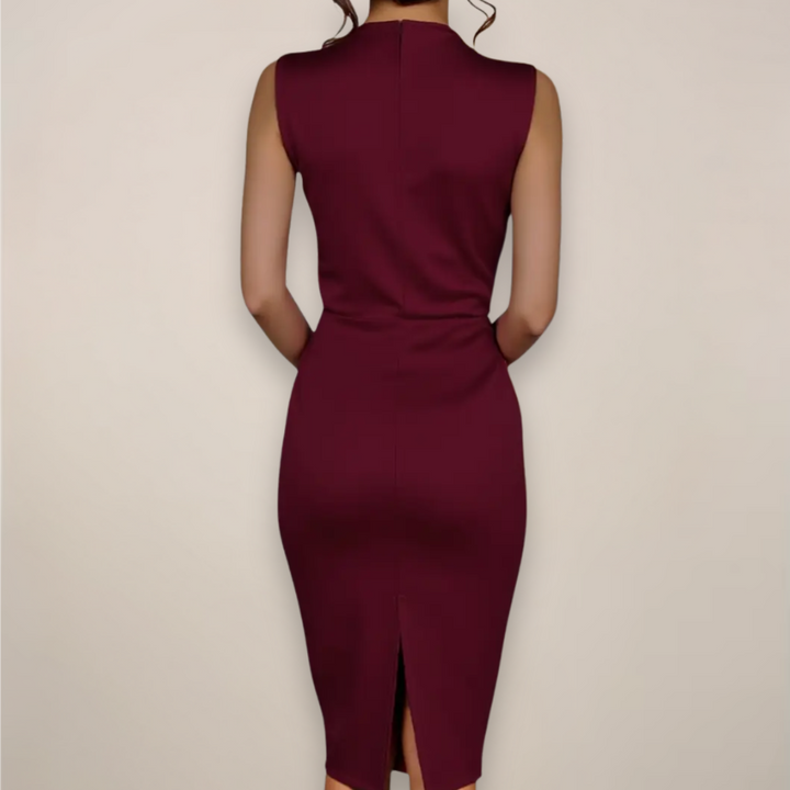 Camille | Bow Neck Sleeveless Ruched Formal Dress