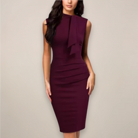 Camille | Bow Neck Sleeveless Ruched Formal Dress