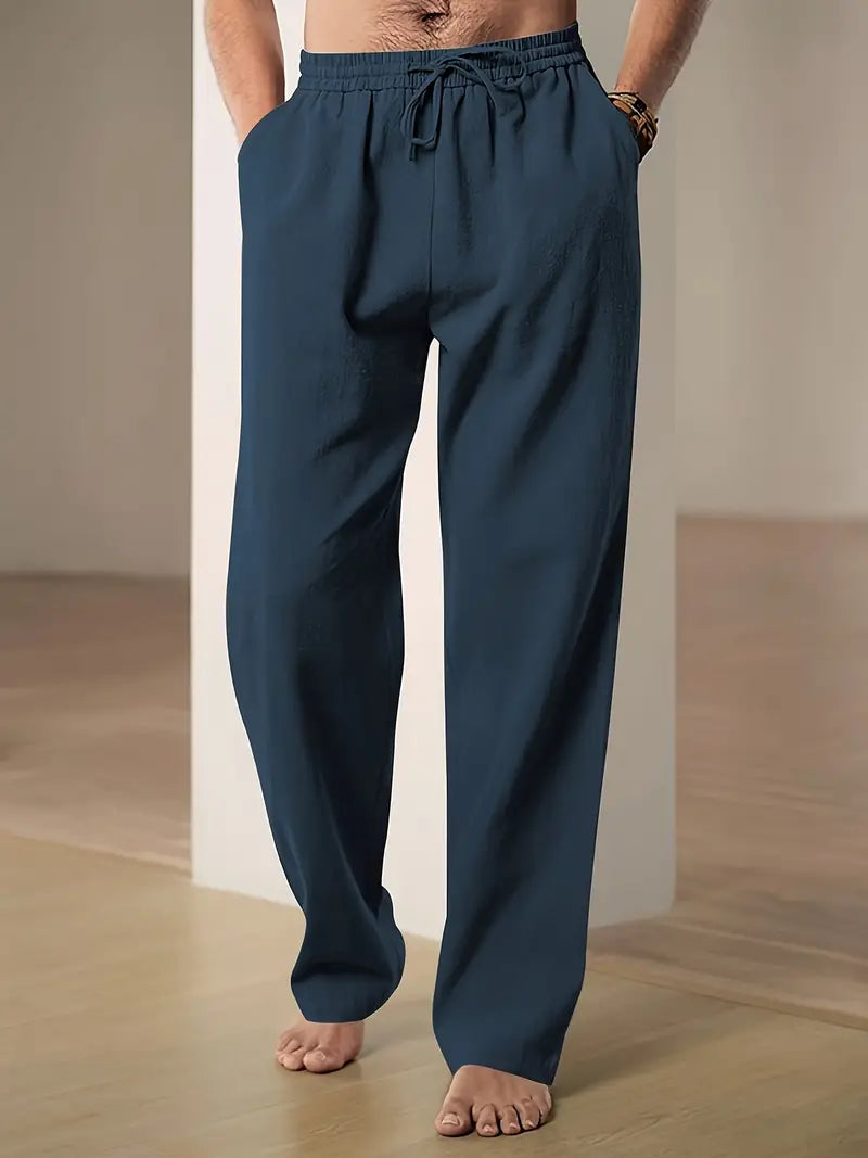 Monaco | Straight-Leg Drawstring Men's Linen Pants
