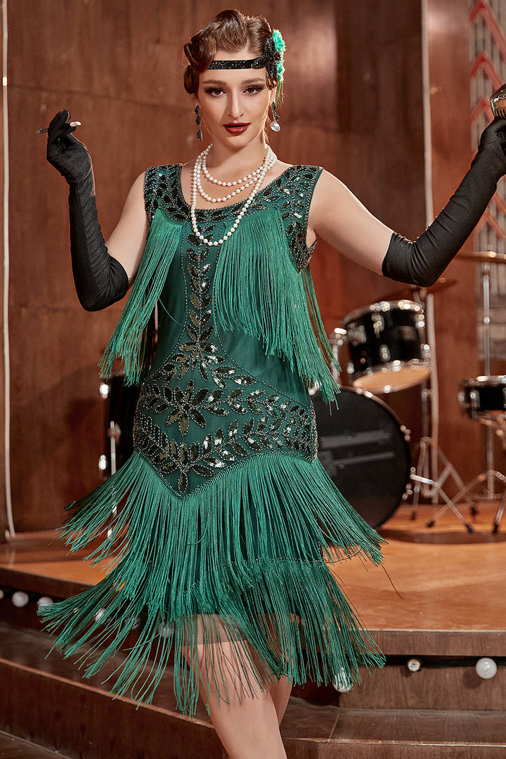 Gatsby | Sequin Embellished Tiered Fringe Wedding Guest Dress