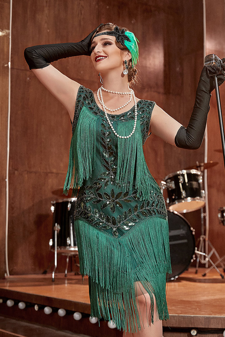 Gatsby | Sequin Embellished Tiered Fringe Wedding Guest Dress