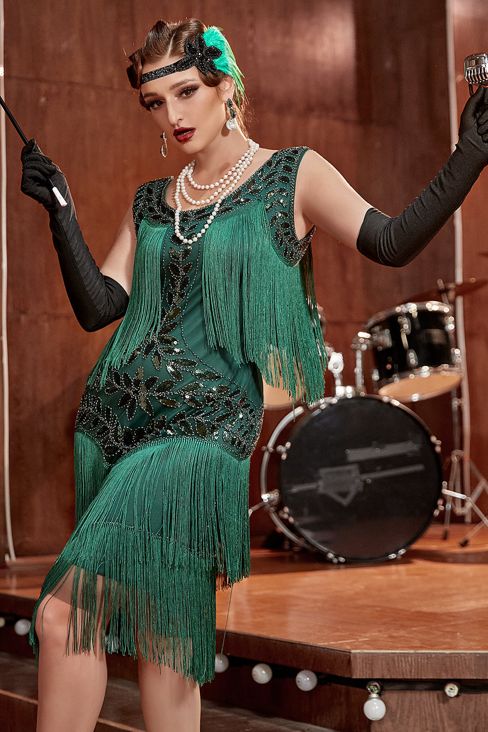 Gatsby | Sequin Embellished Tiered Fringe Wedding Guest Dress