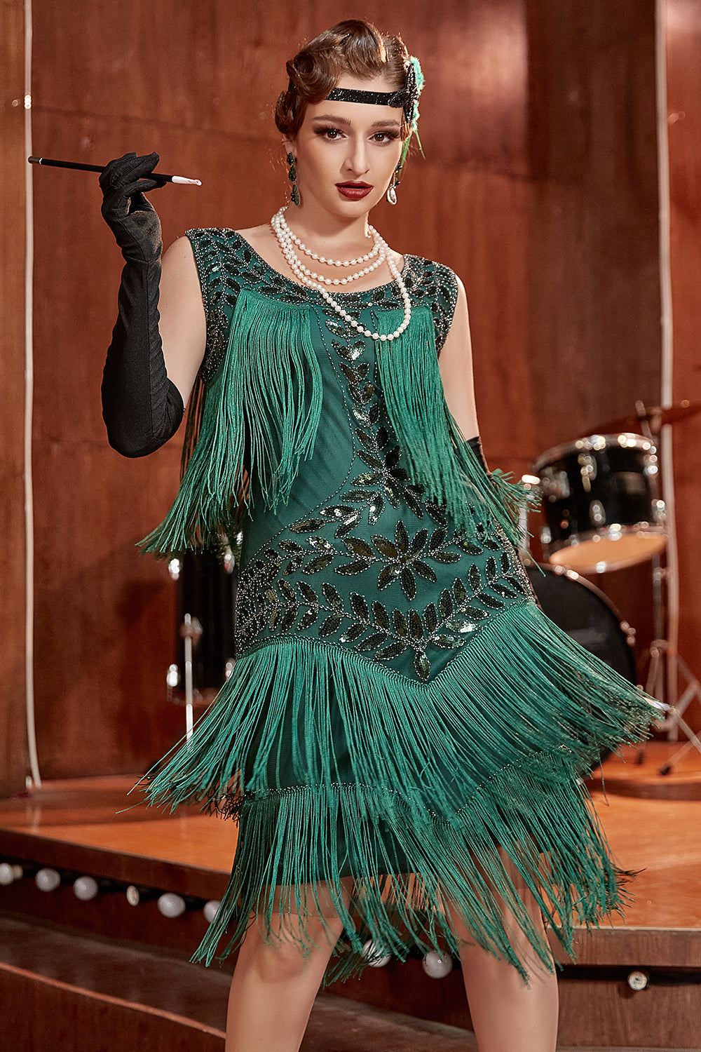 Gatsby | Sequin Embellished Tiered Fringe Wedding Guest Dress