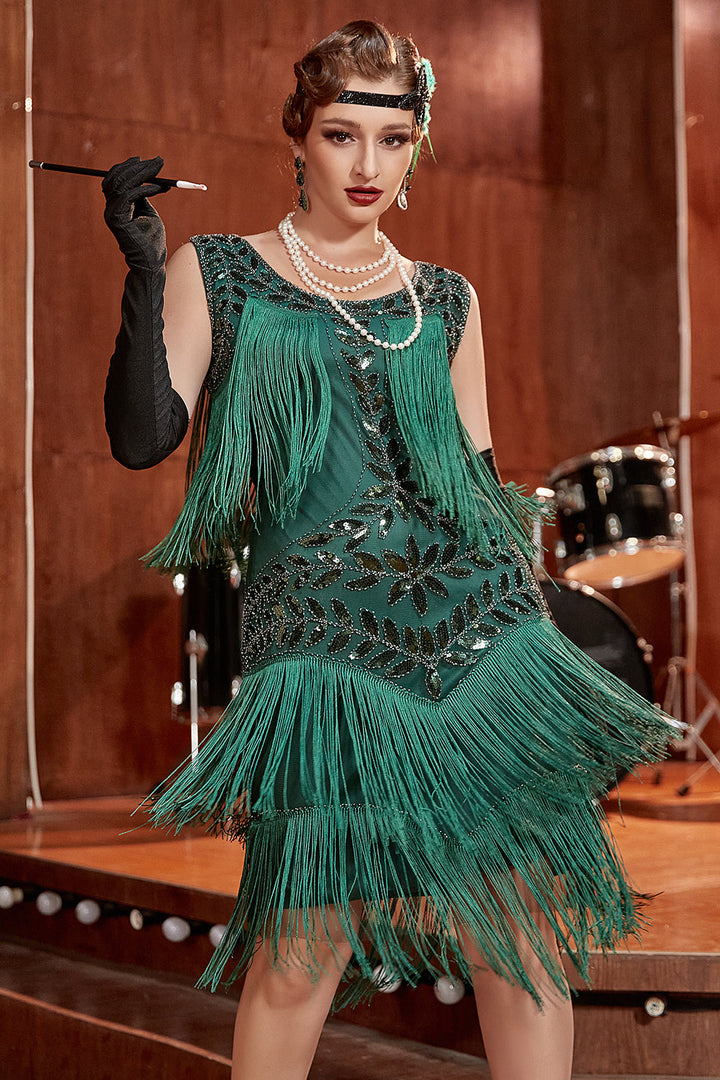 Gatsby | Sequin Embellished Tiered Fringe Wedding Guest Dress