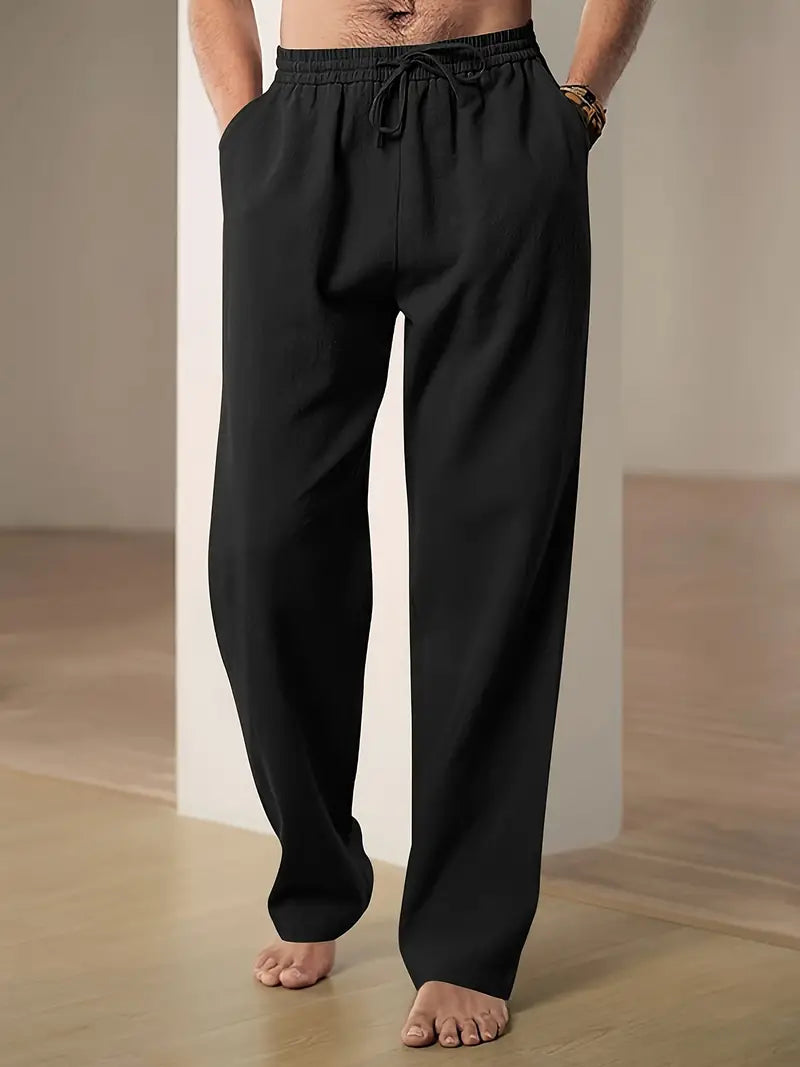 Monaco | Straight-Leg Drawstring Men's Linen Pants