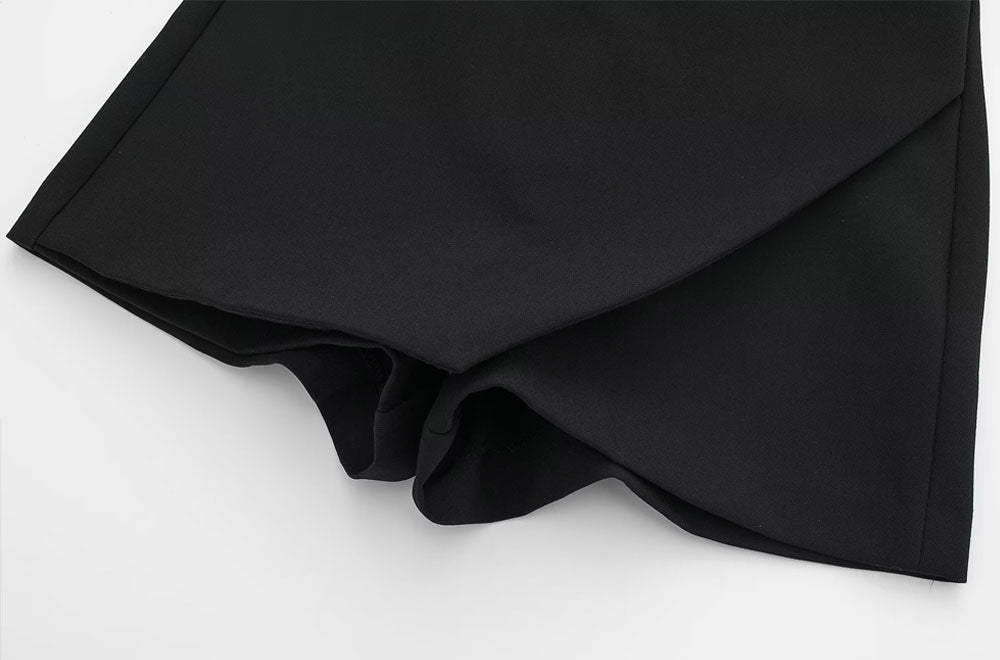 Electra | Asymmetric Wrap Front Mini Skort Skirt
