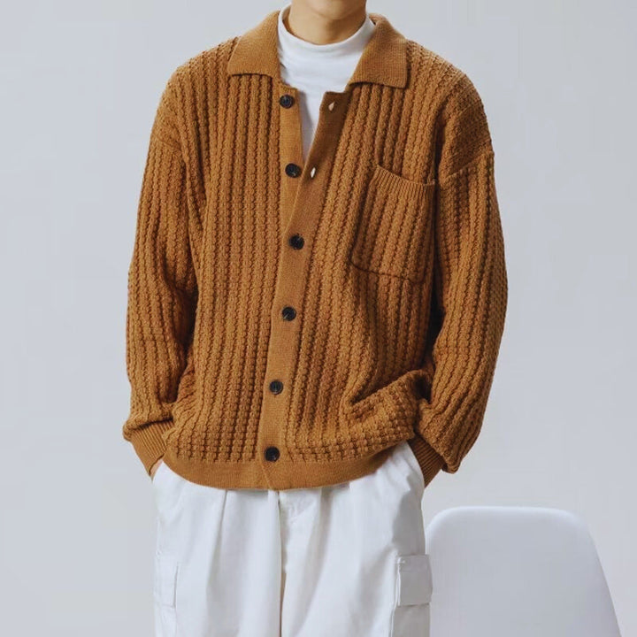 Holden | Textured Polo Collar Men's Cardigans