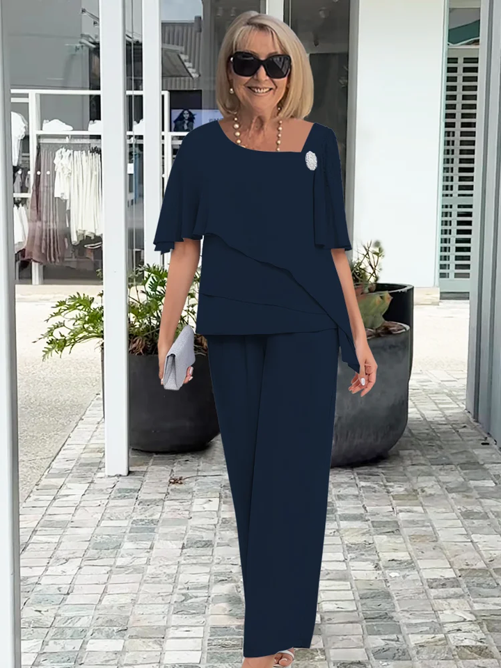 Mirabelle | Layered Chiffon Flutter Top & Trouser Sets