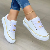 Alexia | Gold Chain Detail Platform Women's Sneakers