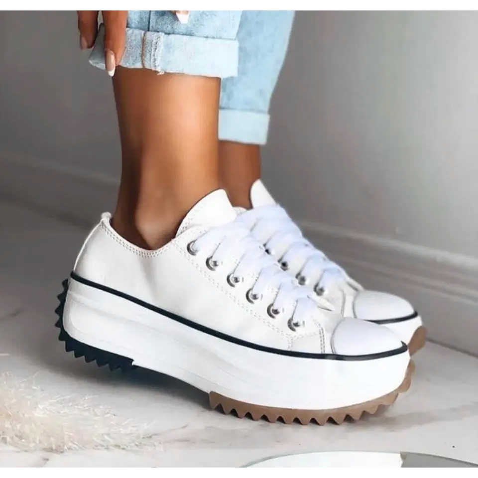 Alice | Contrast Toe Cap Serrated Platform Women's Sneakers