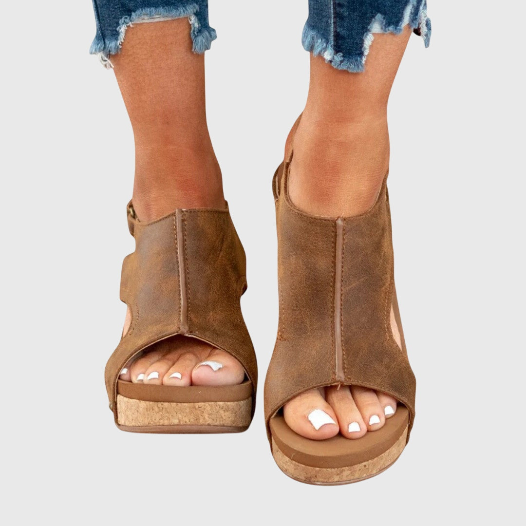 Sandbar | T-Bar Cork Platform Wedges