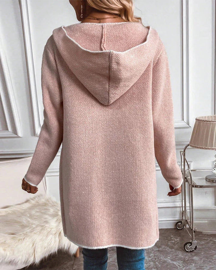 Blaire | Contrast Trim Hooded Open-Front Women's Cardigans