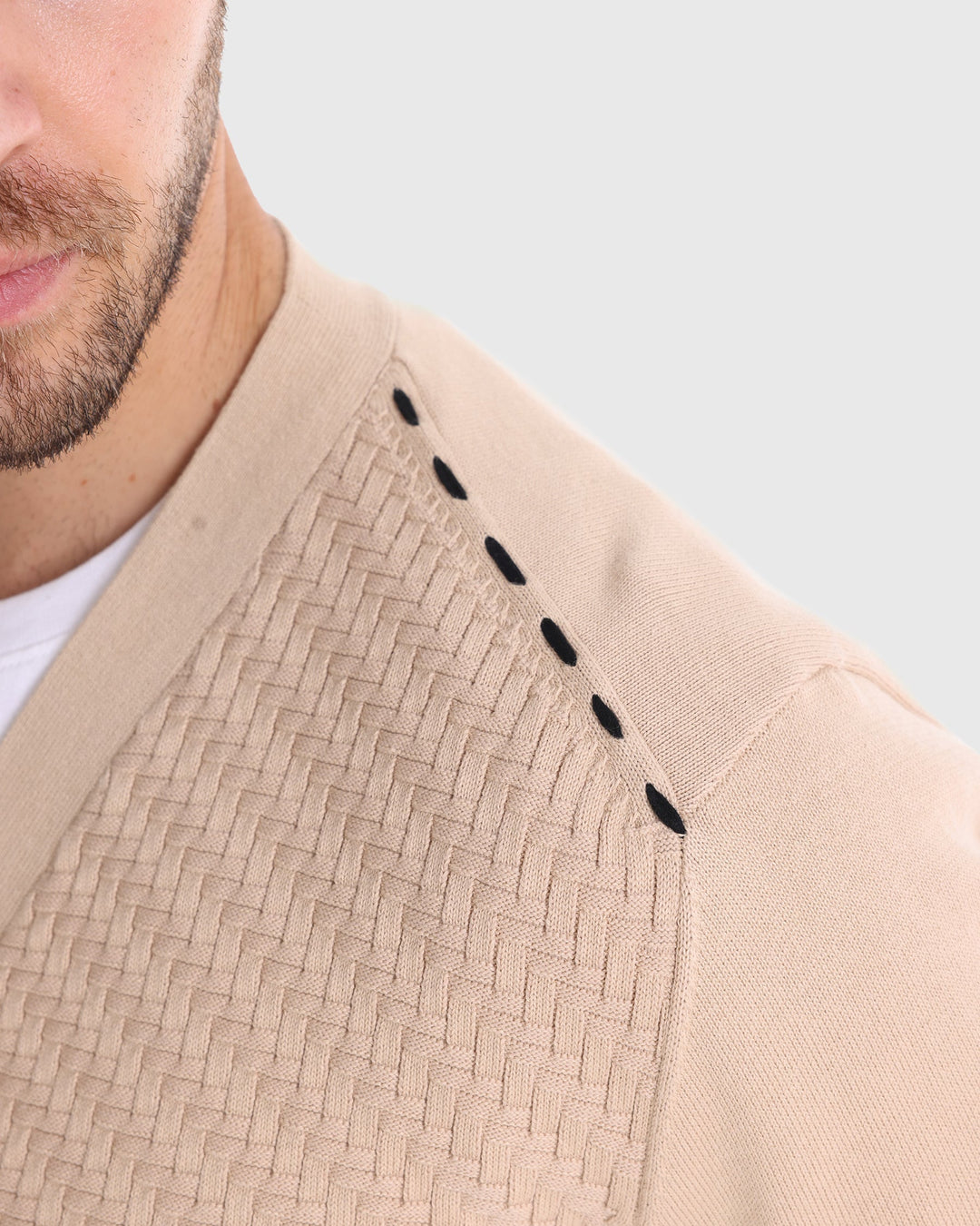 Elliot | Woven-Texture V-Neck Men's Cardigans