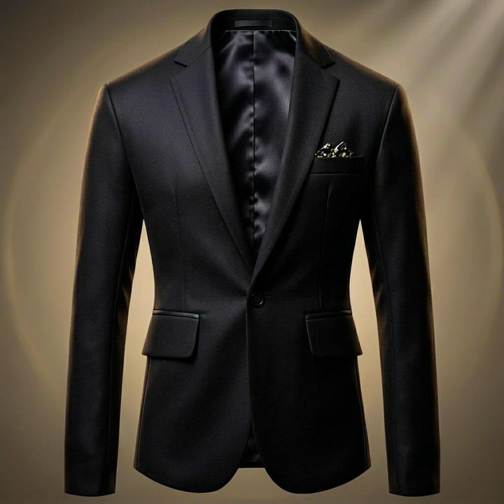 Sterling | Classic Single Button Blazer with Pocket Square