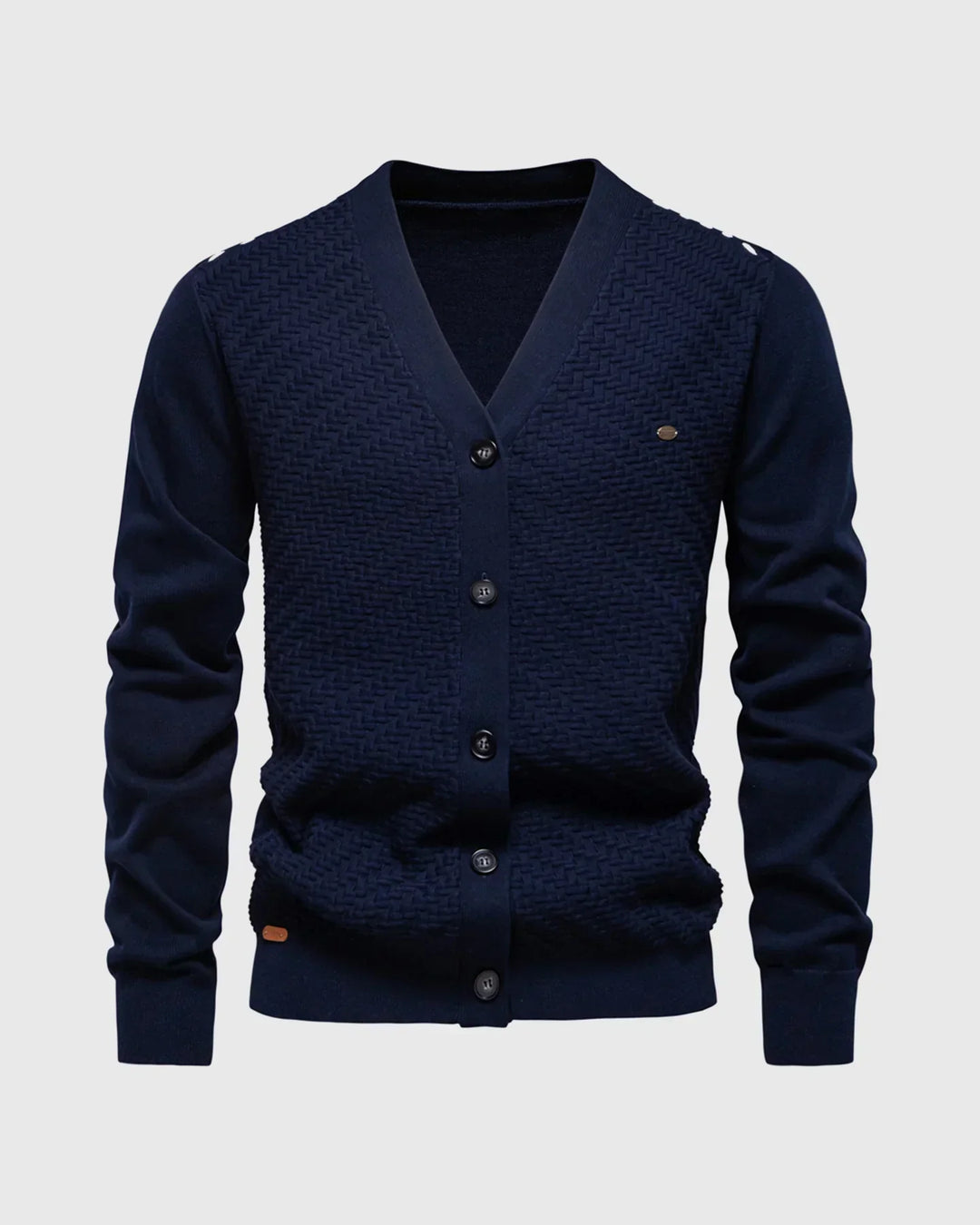 Elliot | Woven-Texture V-Neck Men's Cardigans