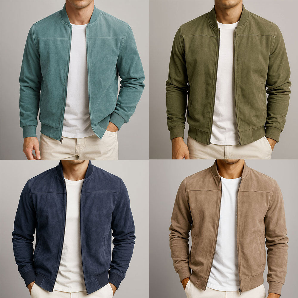 Ellsworth | Suede Finish Ribbed Hem Men's Bomber Jackets