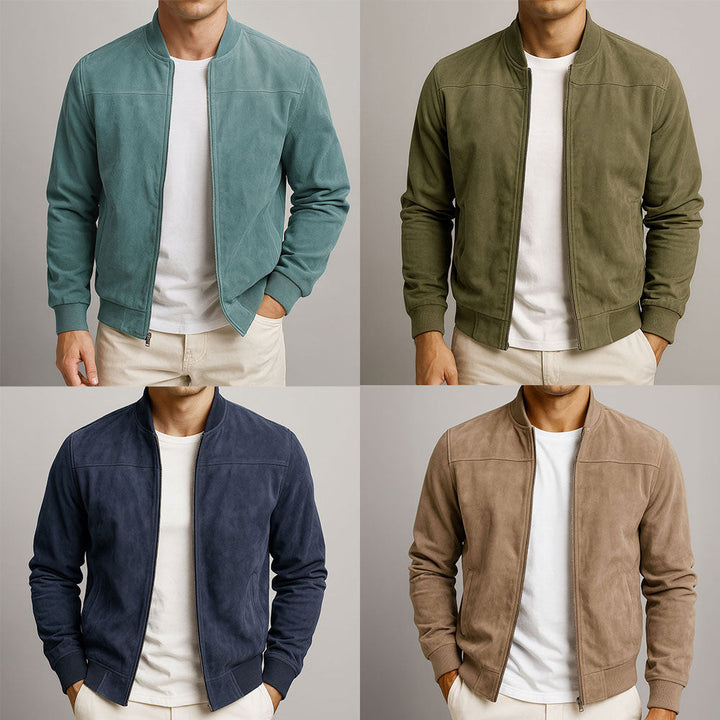Ellsworth | Suede Finish Ribbed Hem Men's Bomber Jackets