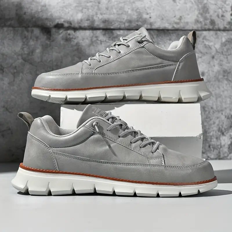 Croft | Leather Lace-Up Men Sneakers with Chunky Sole