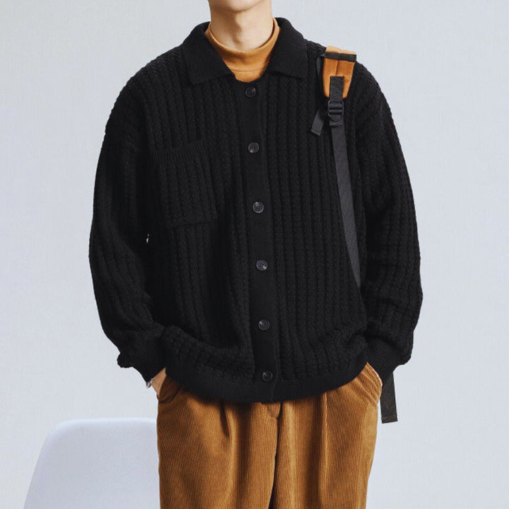Holden | Textured Polo Collar Men's Cardigans