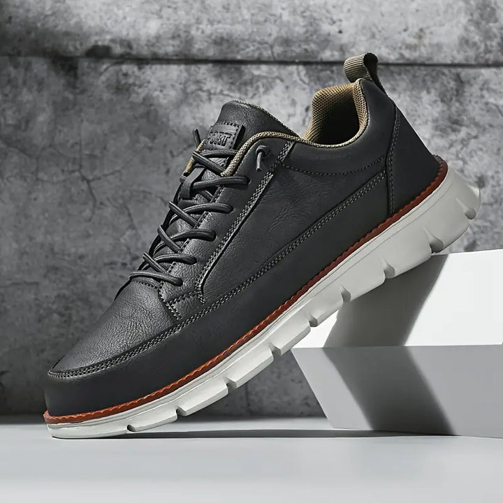 Croft | Leather Lace-Up Men Sneakers with Chunky Sole