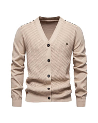 Elliot | Woven-Texture V-Neck Men's Cardigans
