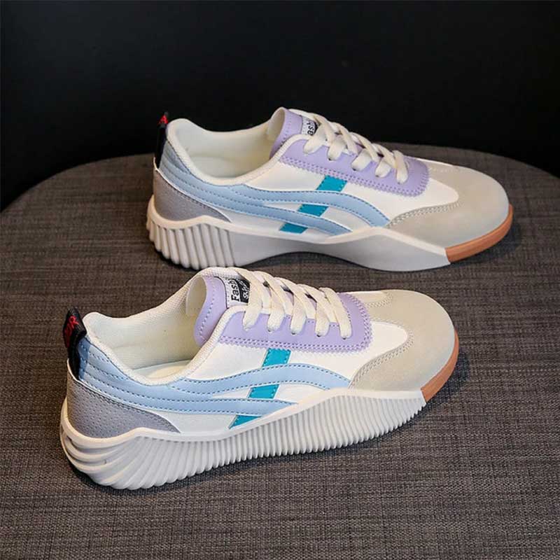 Serenity | Retro Stripe Panel Gum Sole Women's Sneakers