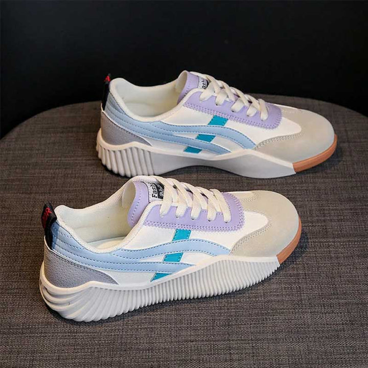 Serenity | Retro Stripe Panel Gum Sole Women's Sneakers