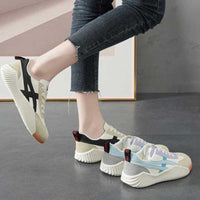 Serenity | Retro Stripe Panel Gum Sole Women's Sneakers