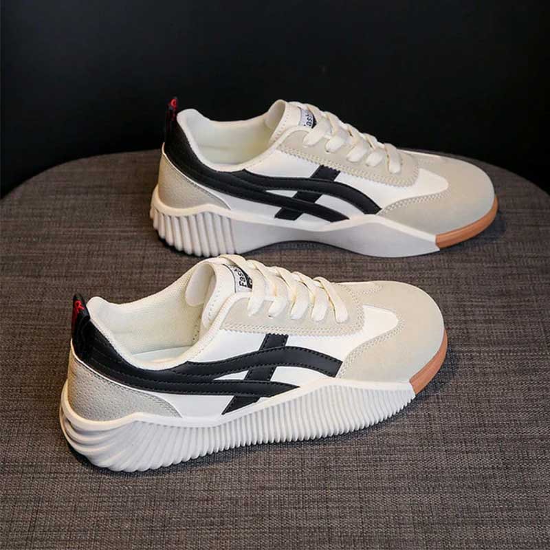 Serenity | Retro Stripe Panel Gum Sole Women's Sneakers