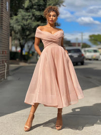 Seraphine | One Shoulder Dress with Flowing Tulle Midi Skirt