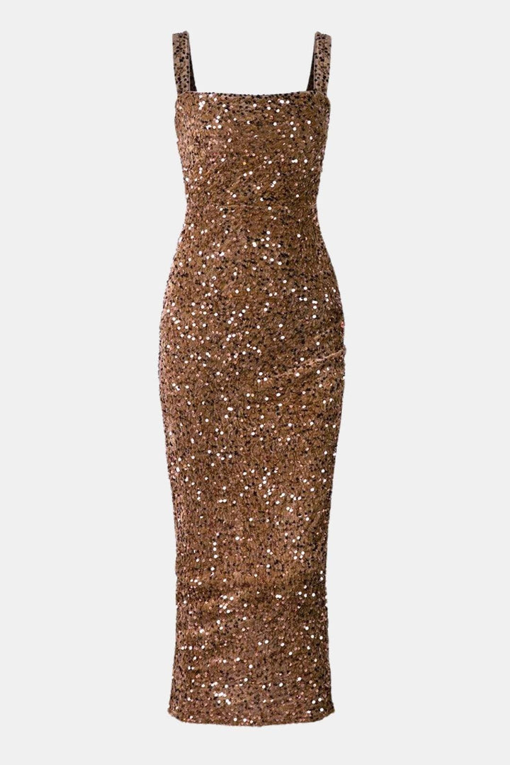 Roxanne | Women's Wedding Guest Dress Sequin Maxi Column
