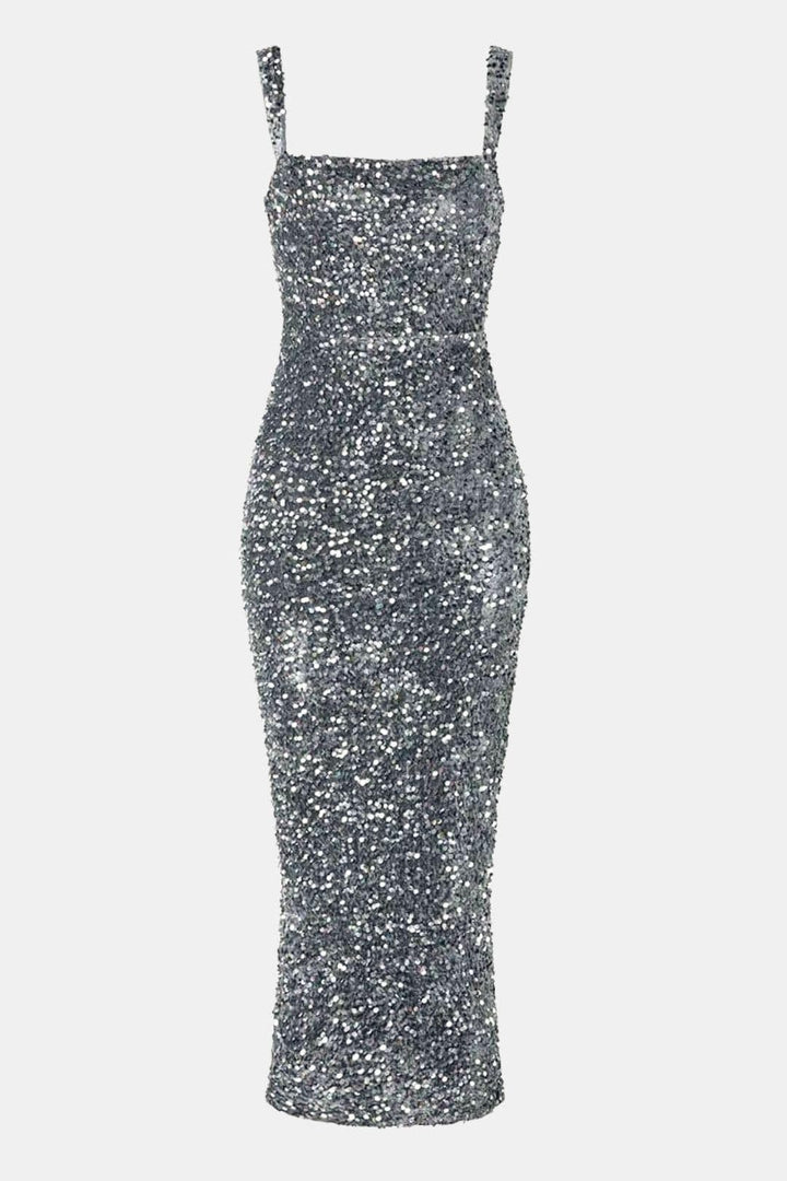 Roxanne | Women's Wedding Guest Dress Sequin Maxi Column