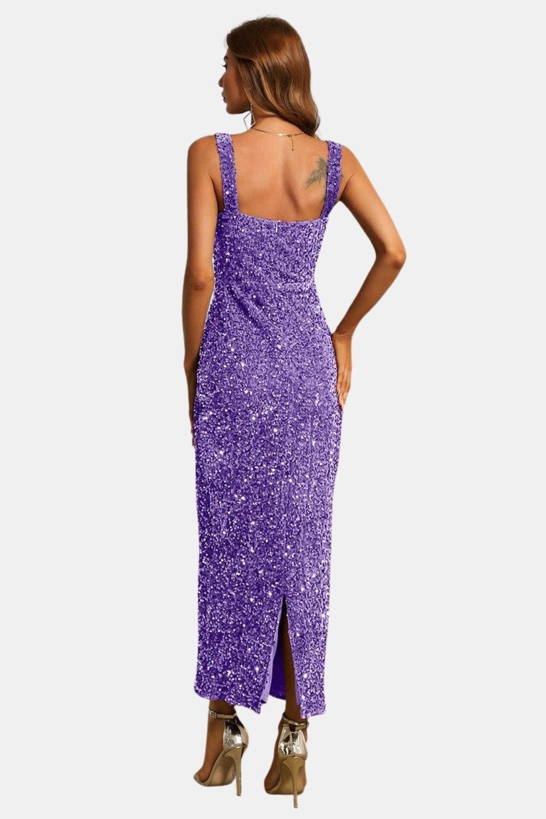 Roxanne | Women's Wedding Guest Dress Sequin Maxi Column