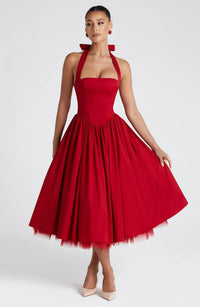 Scarlett | Women's Wedding Guest Dress Halter Tulle Midi