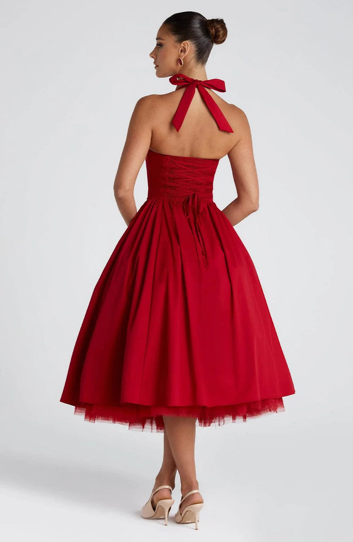Scarlett | Women's Wedding Guest Dress Halter Tulle Midi