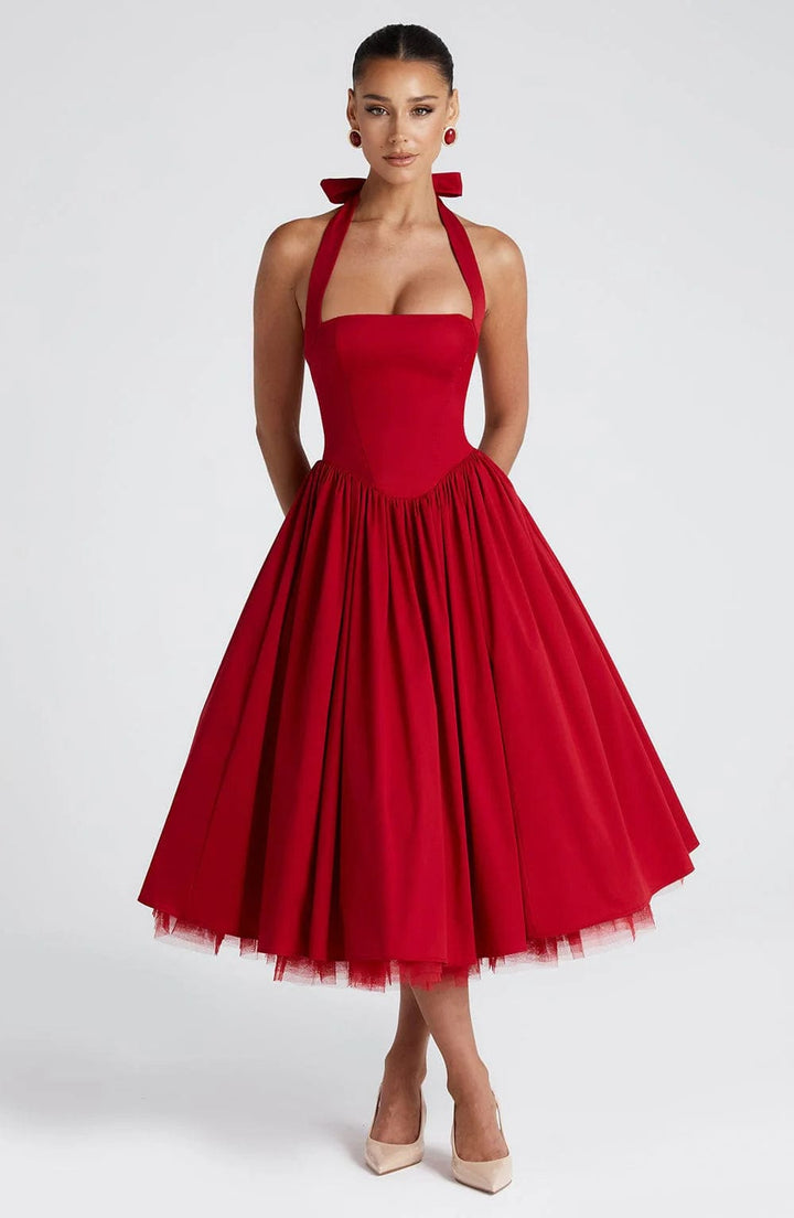 Scarlett | Women's Wedding Guest Dress Halter Tulle Midi