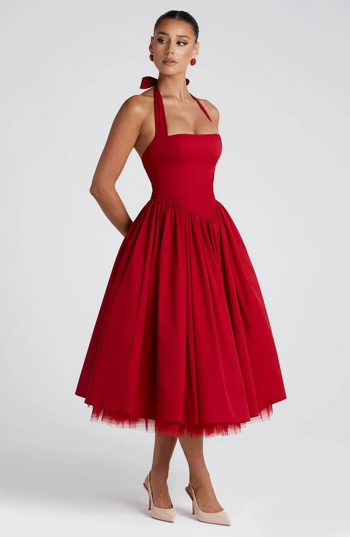 Scarlett | Women's Wedding Guest Dress Halter Tulle Midi