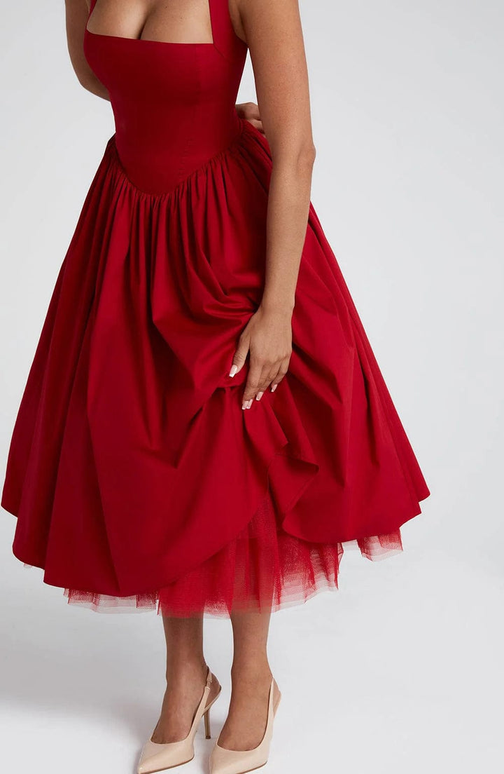Scarlett | Women's Wedding Guest Dress Halter Tulle Midi
