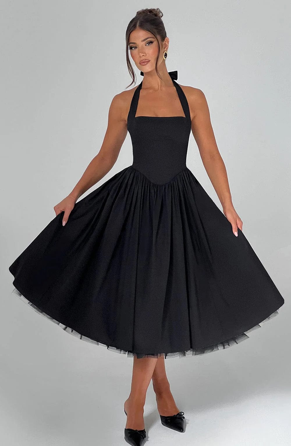 Scarlett | Women's Wedding Guest Dress Halter Tulle Midi