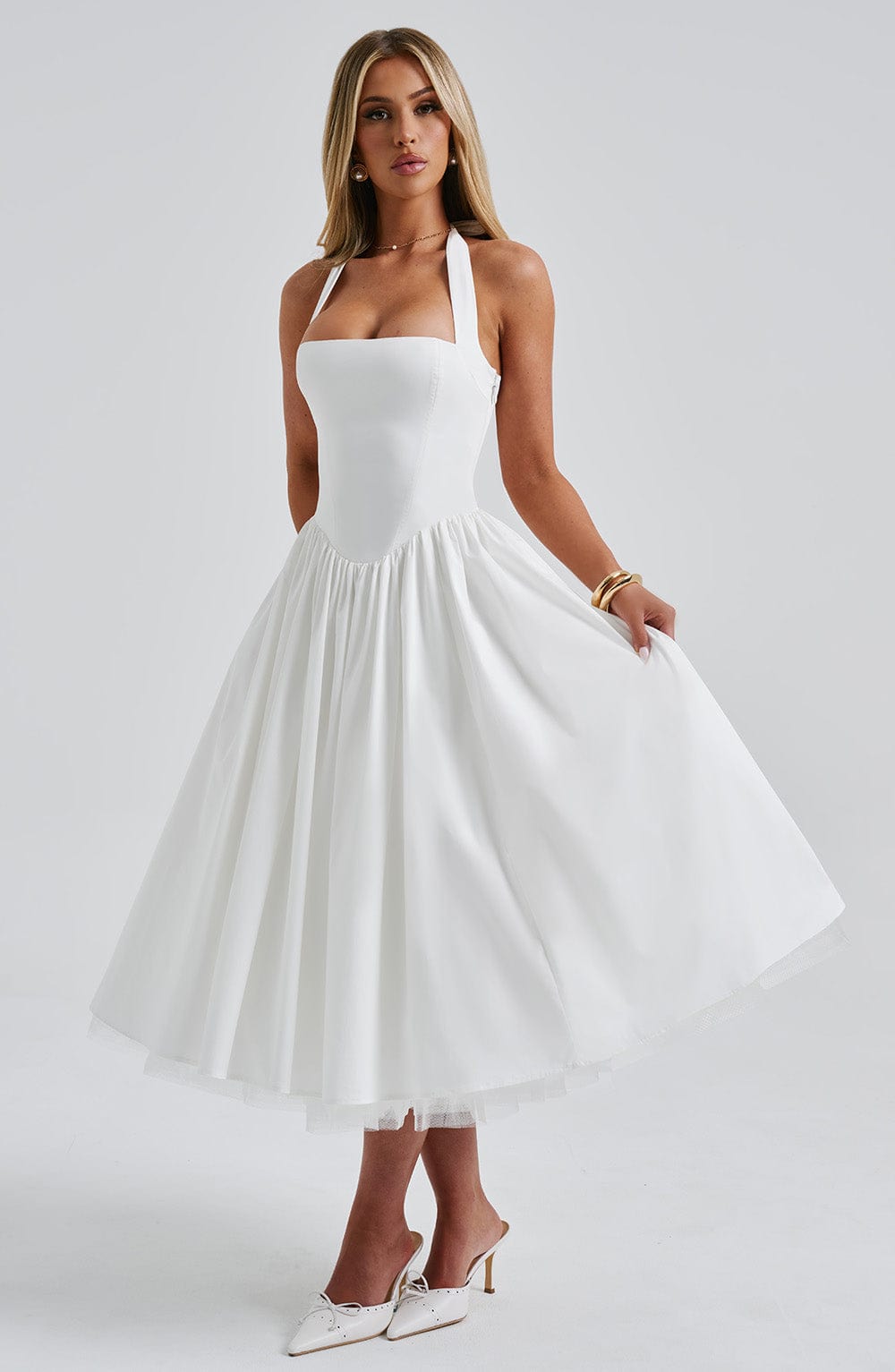 Scarlett | Women's Wedding Guest Dress Halter Tulle Midi