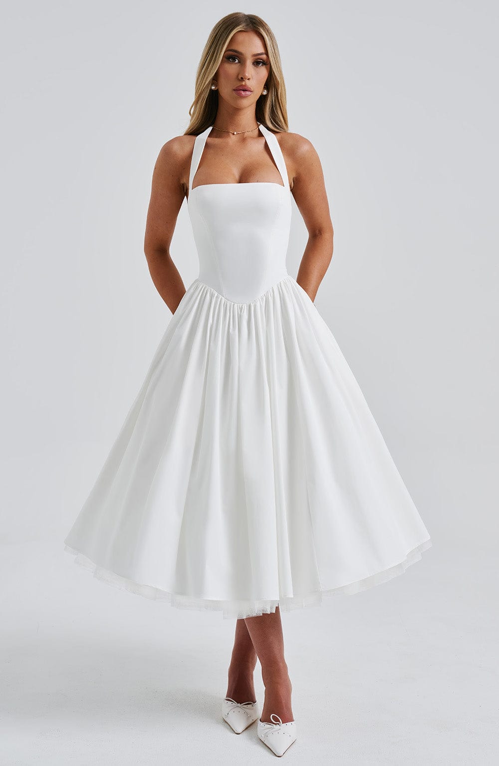 Scarlett | Women's Wedding Guest Dress Halter Tulle Midi