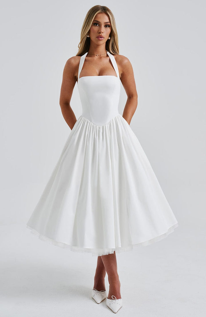 Scarlett | Women's Wedding Guest Dress Halter Tulle Midi