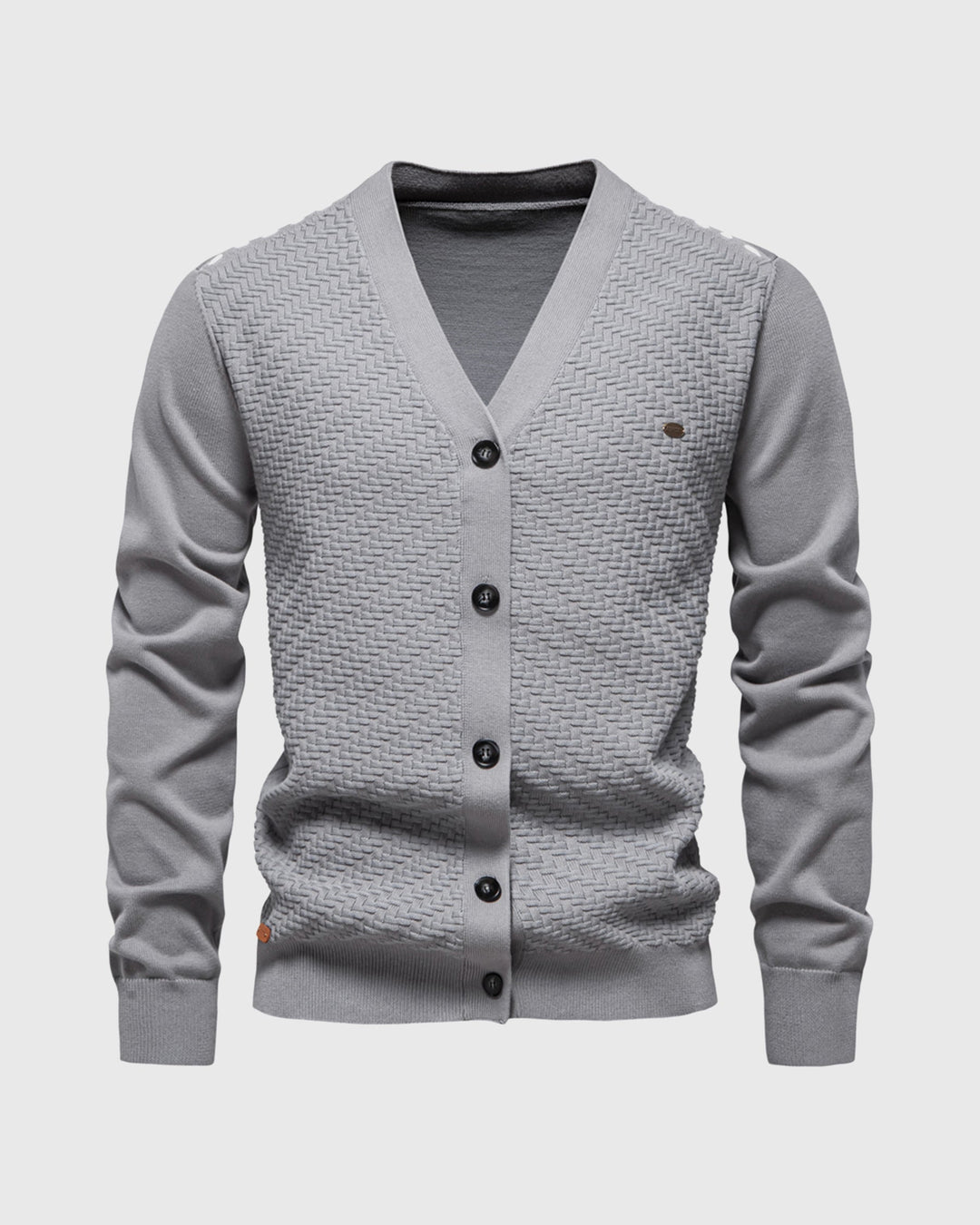 Elliot | Woven-Texture V-Neck Men's Cardigans