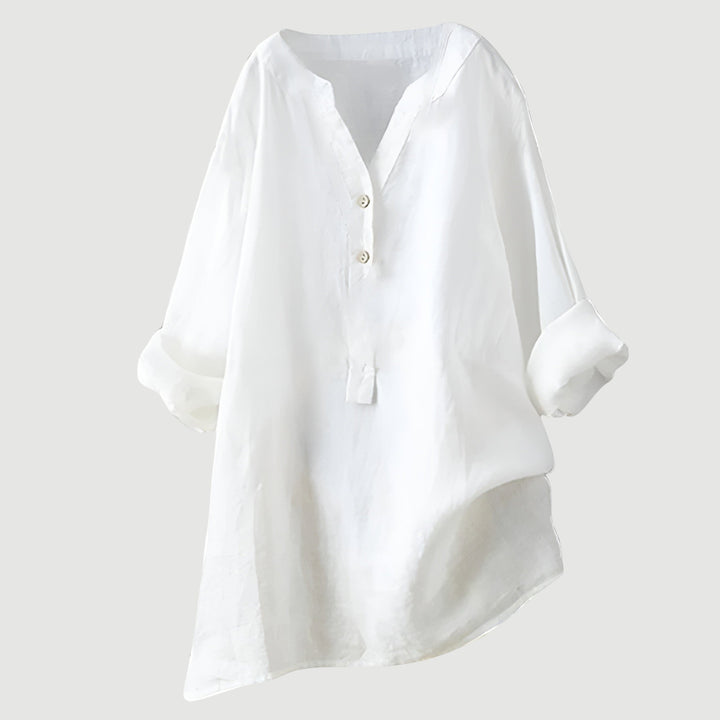Sandrift | Linen Button-Up Longline Tunic Blouse